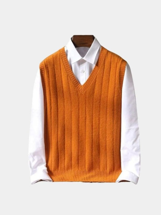 Sleeveless 100% Merino Wool Sweater - Cross & Crown