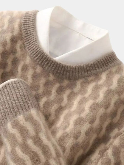Rundhals-Pullover aus Wolle mit geometrischem Muster