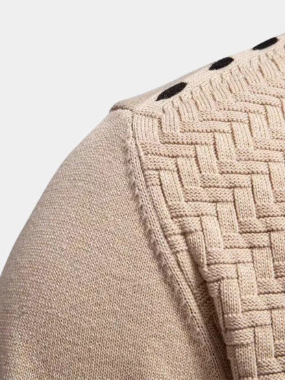 Cardigan à col en V tricoté – Cross & Crown