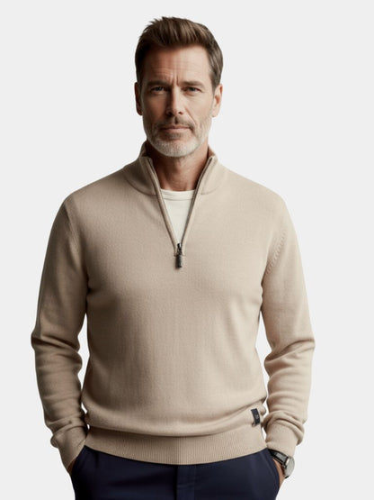 Cardigan en maille à col zippé uni