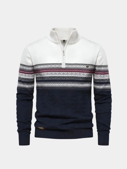 Maille : Pull à Col Zippé - Cross & Crown