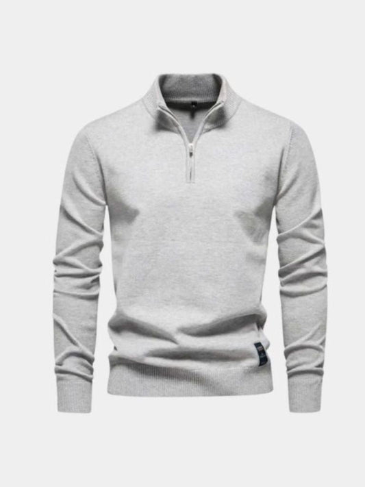 Demi-Zip Knitted Jumper - Cross & Crown