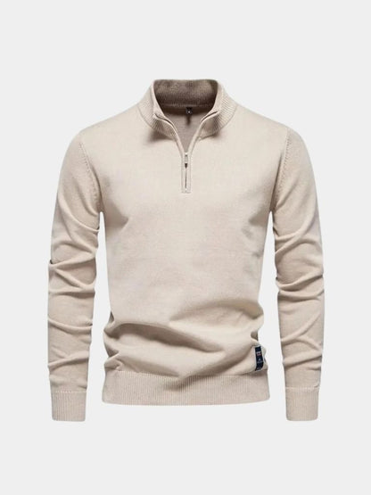 Cardigan en maille à col zippé uni