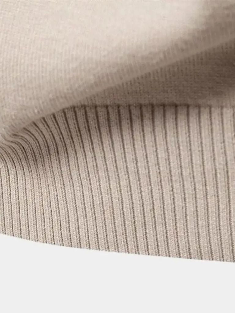 Cardigan en maille à col zippé uni