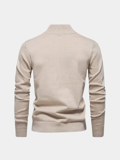 Cardigan en maille à col zippé uni