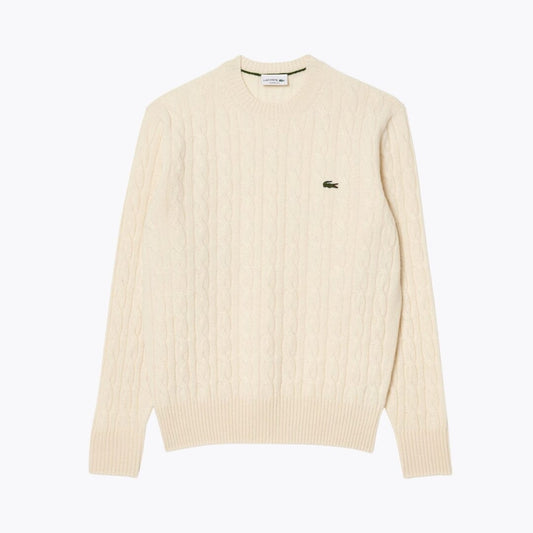Pull ras du cou en laine cardée torsadée L.C
