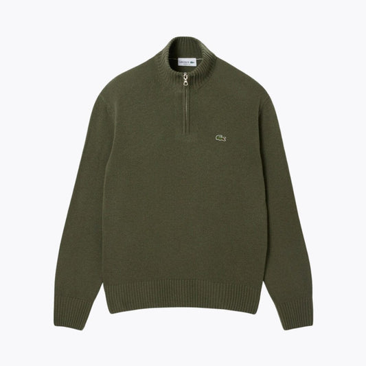 Pull L.C zippé en laine cardée à col montant