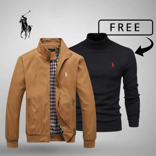 Herren lässige Bomberjacke mit Reißverschluss Premium + KOSTENLOSER Pullover oder Hemd (Ihre Wahl)