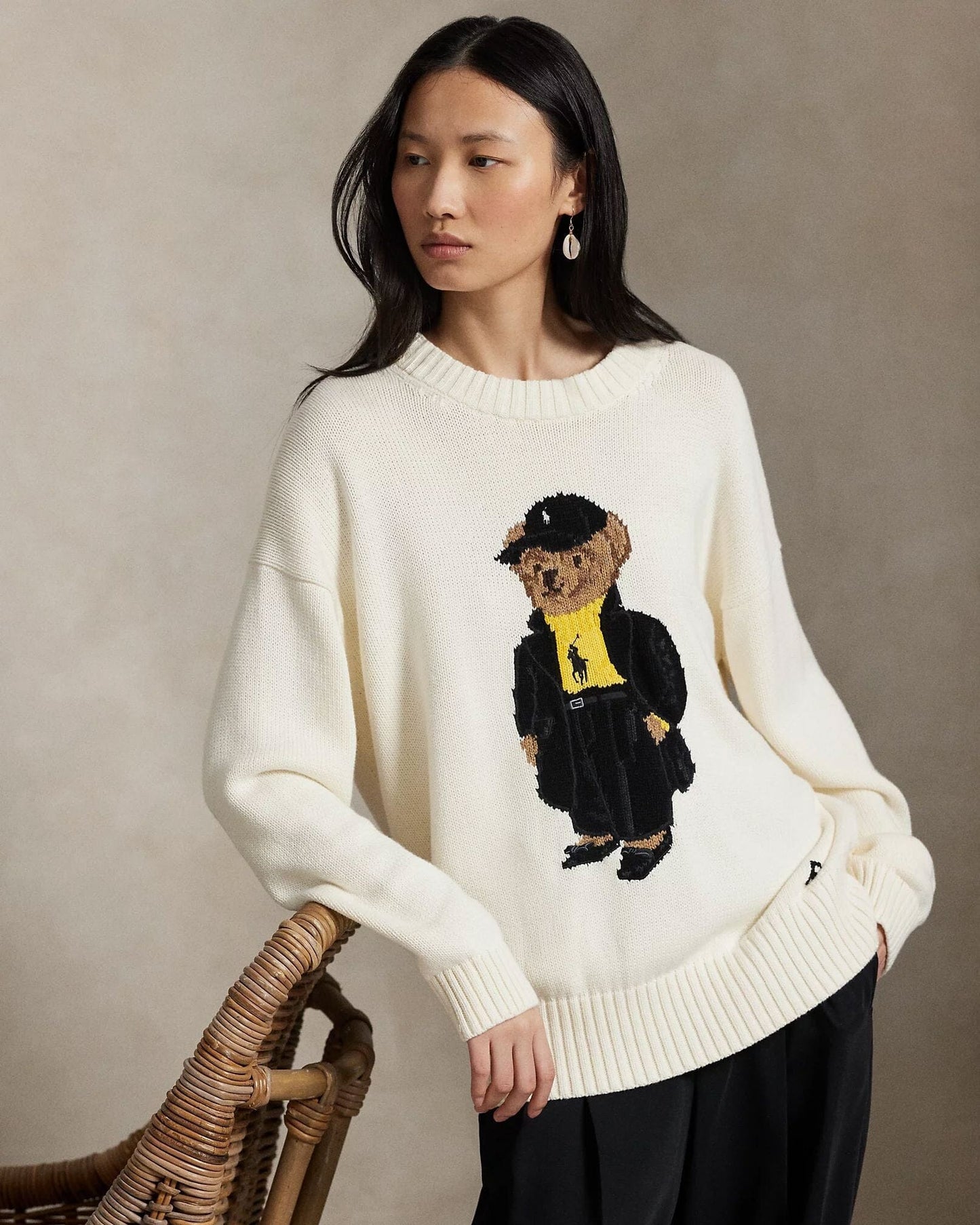 Pull en coton ras-du-cou Polo Bear pour homme