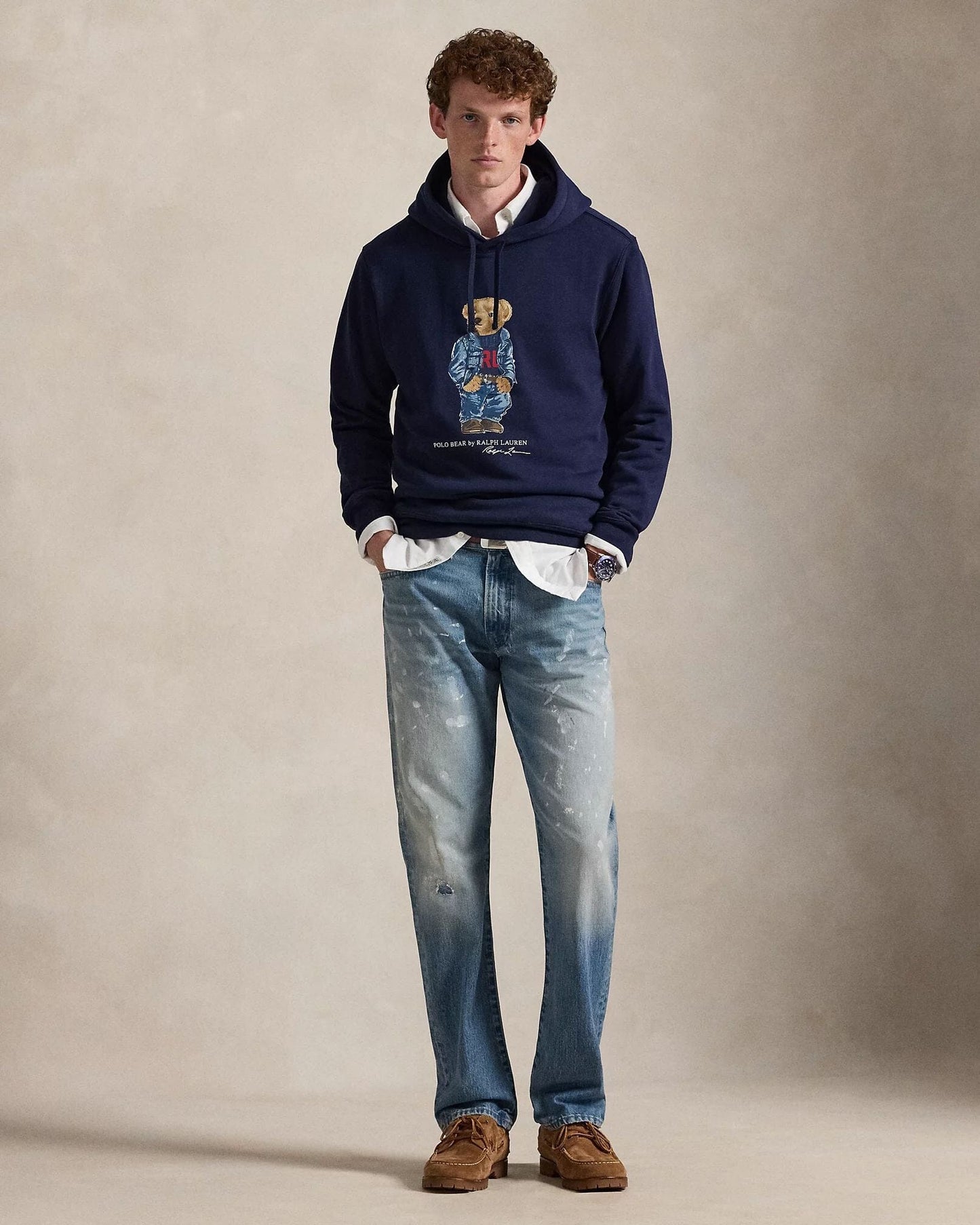 Herren Polo Bear Fleece-Kapuzenpullover