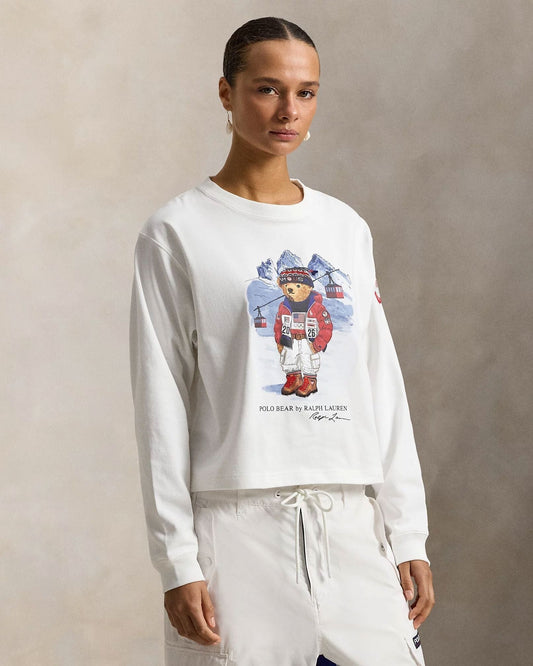 T-shirt à manches longues Polo Bear Team USA pour homme