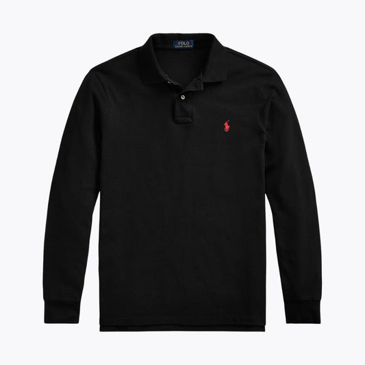Herren Langarm-Polohemd aus Mesh