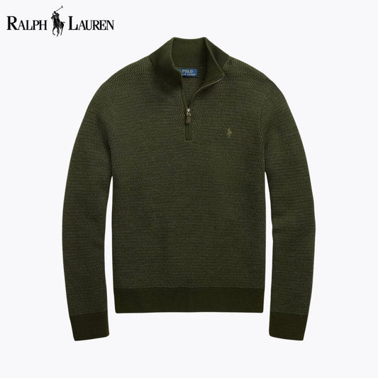 Chandail quart-zip en laine lavable pour homme
