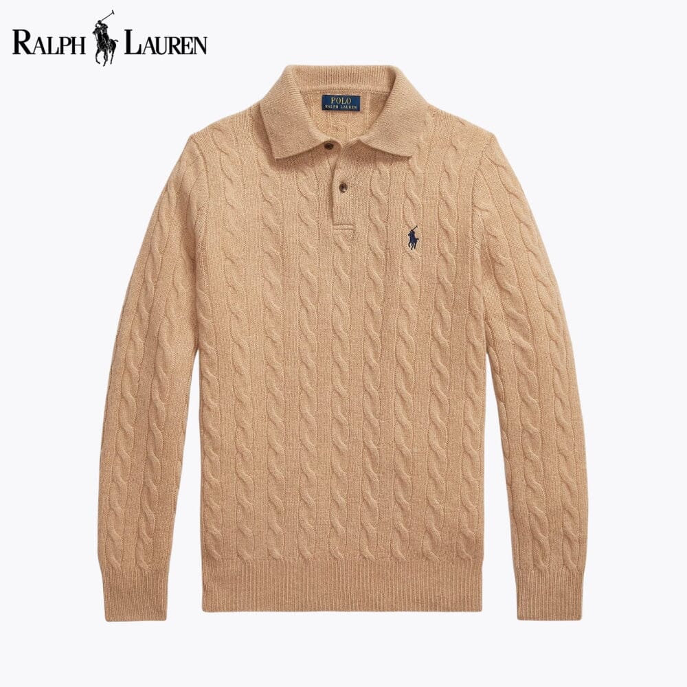 Herren-Pullover mit Zopfmuster aus Wolle und Kaschmir