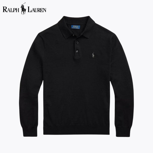 Pull en laine à col polo pour homme